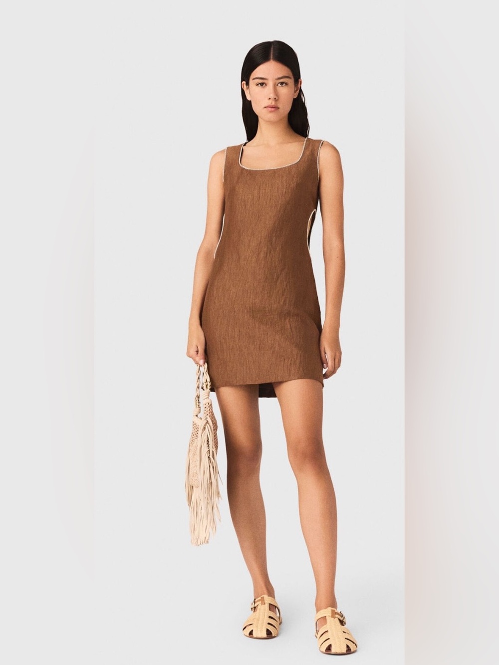 Maje Rabron Sleeveless Square-Neck Mini Dress